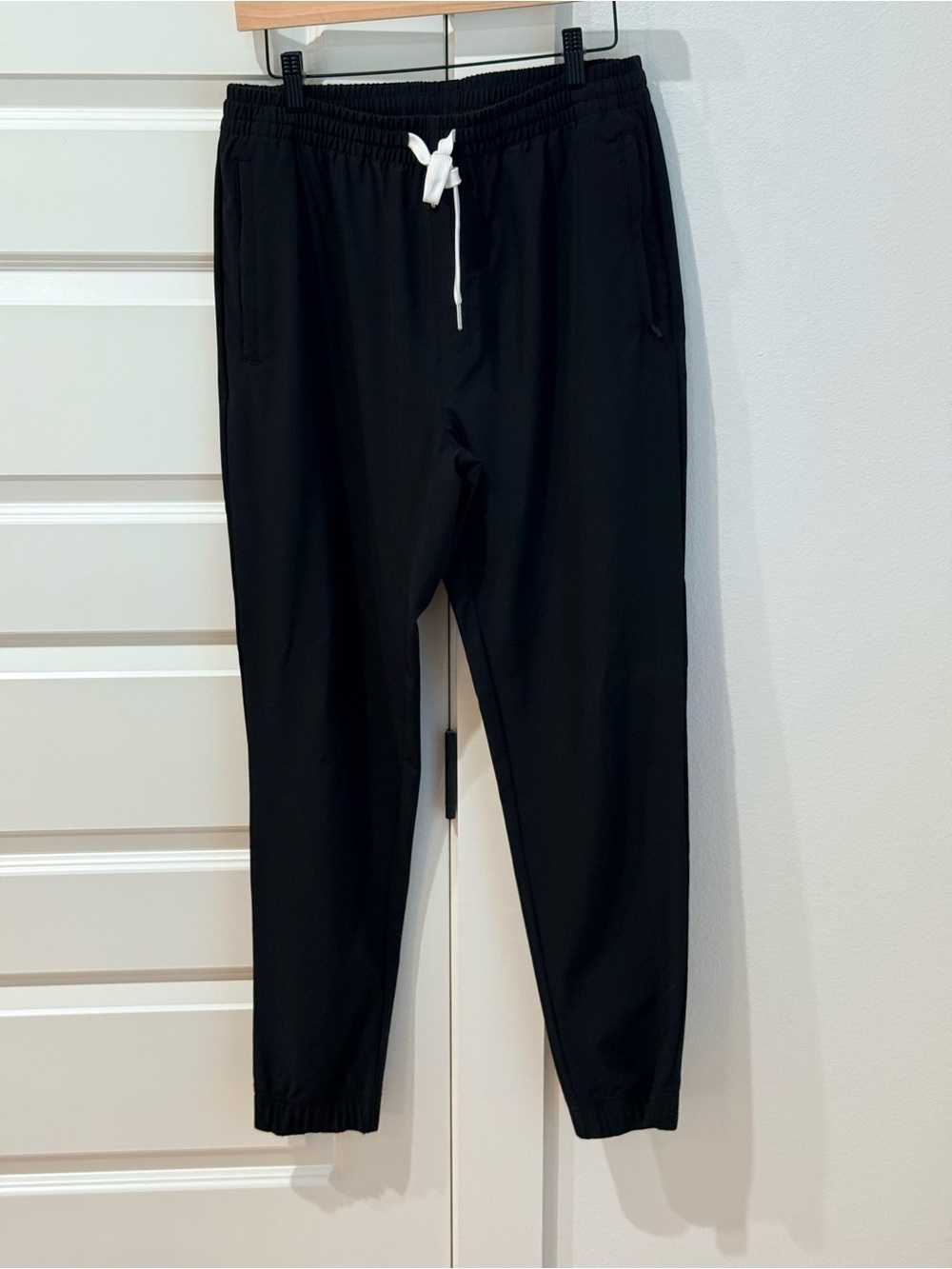 Cove Black Men's Drawstring Joggers with White Tie